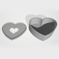 heart box with lid 3D STL